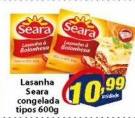 Vencedor Atacadista Lasanha Seara Congelada tipos 600g oferta