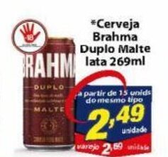 Vencedor Atacadista Cerveja Brahma Duplo Malte lata 269ml oferta