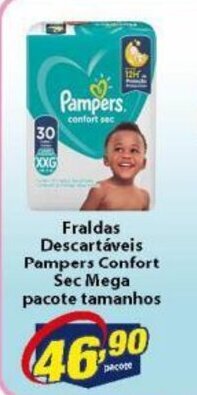 Vencedor Atacadista Fraldas Descartaveis Pampers Comfort Sec Mega pacote tamanhos oferta