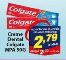 Vencedor Atacadista Creme Dental Colgate MPA 90g oferta