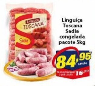 Vencedor Atacadista Linguica Toscana Sadia Congelada pacote 5kg oferta