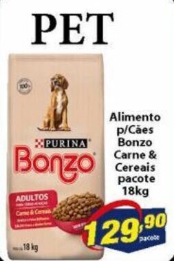 Vencedor Atacadista Alimento p/ caes Bonzo Carne & Cereais pacote 18kg oferta