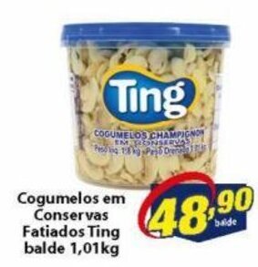 Vencedor Atacadista Cogumelos em conservas Fatiados Ting balde 1.01kg oferta