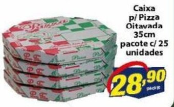 Vencedor Atacadista Caixa p/ Pizza Oitavada 35cm pacote c/25 unidades oferta