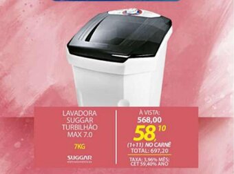 Lojas Cem Lavadora Suggar Turbilhao Max 7kg oferta