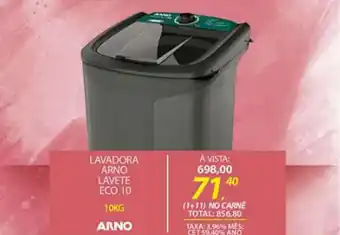 Lojas Cem Lavadora Arno Lavete Eco 10kg oferta