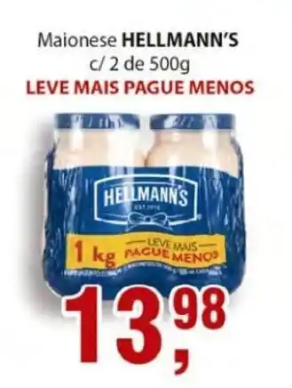 Maionese Hellmann's c/2 de 500g leve mais pague menos