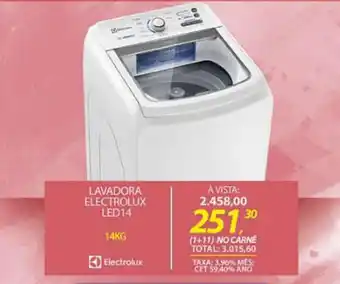 Lojas Cem Lavadora Electrolux LED 14kg oferta