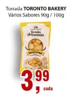 Supermercados Mundial Torrada Toronto Bakery varios sabores 90g/100g oferta