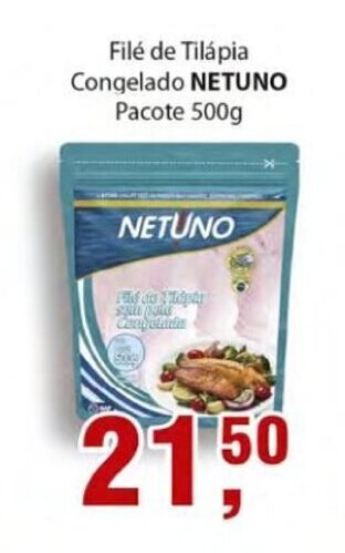 File de Tilapia Congelado Netuno pacote 500g
