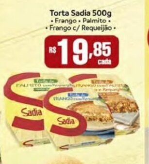 Supermercados Mundial Torta Sadia 500g oferta