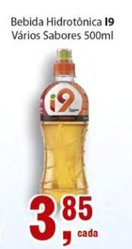 Supermercados Mundial Bebida Hidrotonica I9 varios sabores 500ml oferta