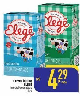 Mercantil Rodrigues Leite líquido elegê 1lt oferta