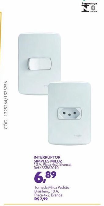Telhanorte Interruptor simples miluz oferta