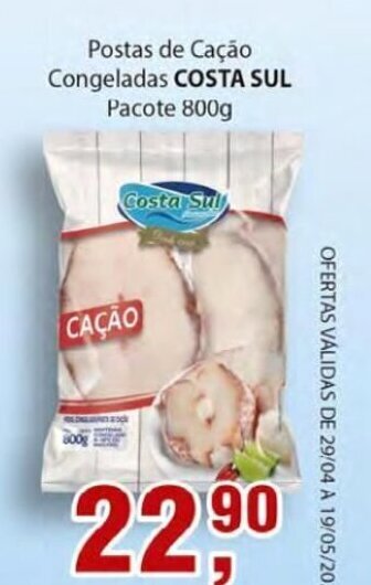 Supermercados Mundial Postas de Cacao Congeladas Costa Sul pacote 800g oferta