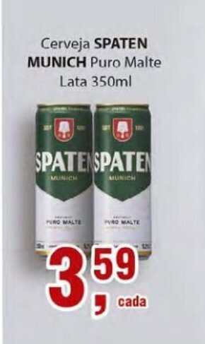 Supermercados Mundial Cerveja Spaten Munich Puro Malte lata 350ml oferta