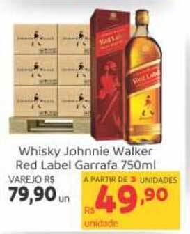 Max Atacadista Whisky Johnnie Walker Red Label 750ml oferta