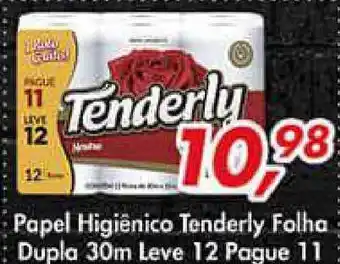 Papel Higiénico Tenderly Folha Dupla 30m Leve 12 Pague 11