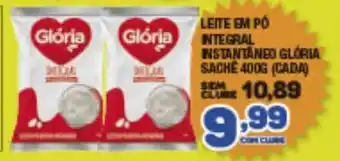 Costazul Supermercados Leite em po Integral Instantaneo Gloria sache 400g oferta