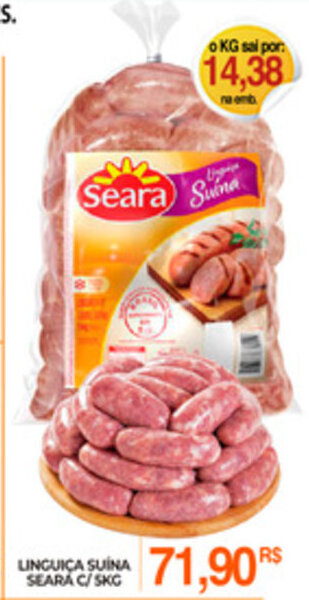 Mercadão Atacadista Linguica Suina Seara c/ 5kg oferta