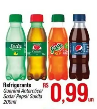 Refrigerante Guarana Antarctica/ Soda/ Pepsi/ Sukita 200ml
