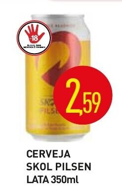 Calvo Atacadista Cerveja Skol Pilsen lata 350ml oferta