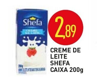 Calvo Atacadista Creme de leite shefa caixa 200g oferta