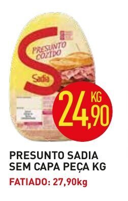Calvo Atacadista Presunto Sadia sem capa peca 1kg oferta