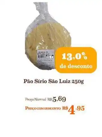 Mercadinhos São Luiz Pão Sírio São Luiz 13% De Desconto 250g oferta