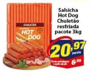 Salsicha Hot Dog Chuletao resfriada pacote 3kg