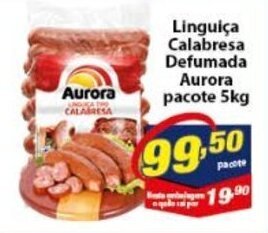 Vencedor Atacadista Linguica Calabresa Defumada Aurora pacote 5kg oferta