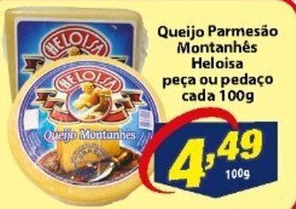 Vencedor Atacadista Queijo Parmesao Montanhes Heloisa peca ou pedaco cada 100g oferta