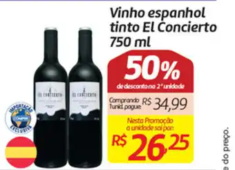 Comper Vinho escpanhol tinto El Concierto 750ml oferta