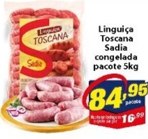 Vencedor Atacadista Linguica Toscana Sadia Congelada pacote 5kg oferta