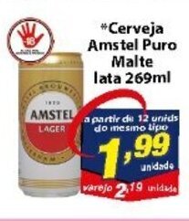Vencedor Atacadista Cerveja Amstel Puro Malte Lata 269ml oferta