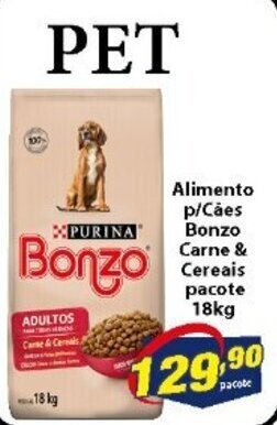 Vencedor Atacadista Alimento p/ caes Bonzo Carne & Cereais pacote 18kg oferta