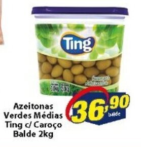 Azeitonas Verdes Medias Ting c/ Caroco Balde 2kg