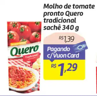 Comper Molho de tomate pronto Quero tradicional sache 340g oferta