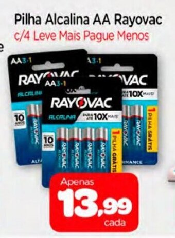 Pilha alcalina AA Rayovac
