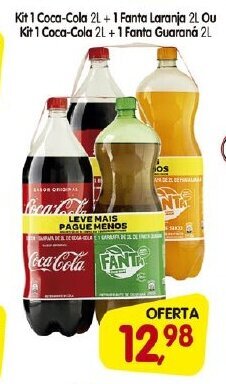 Cercadão Kit Coca Cola 2L + 1L Fanta Laranja 2L ou Kit Coca Cola 2L + 1 Fanta Guarana 2L oferta