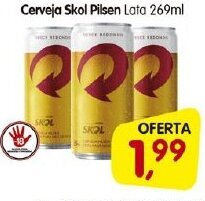 Cercadão Cerveja Skol Pilsen lata 269ml oferta