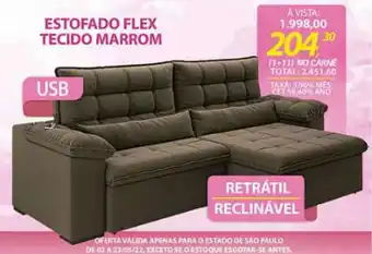 Estofado Flex Tecido Marrom