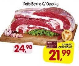 Cercadão Peito Bovino c/ Osso 1kg oferta
