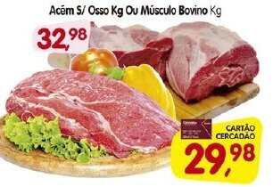 Cercadão Acem s/ Osso 1kg ou Musculo Bovino 1kg oferta