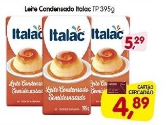 Cercadão Leite Condensado Italac TP 395g oferta