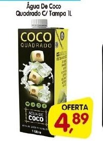 Cercadão Agua de Coco Quadrado c/ Tampa 1L oferta