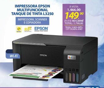 Impressora Epson Multifuncional Tanque de Tinta L3250