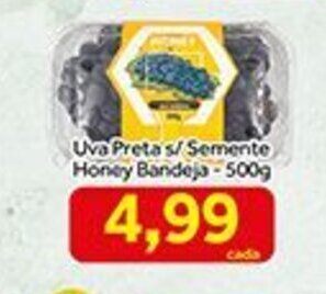 Shibata Supermercados Uva Preta s/ Semente Honey Bandeja 500g oferta