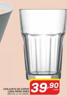 Conjunto de copos long drink krea 360 ml c/ 6 unids.