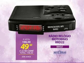 Lojas Cem Radio Relogio Motobras RRD22 oferta